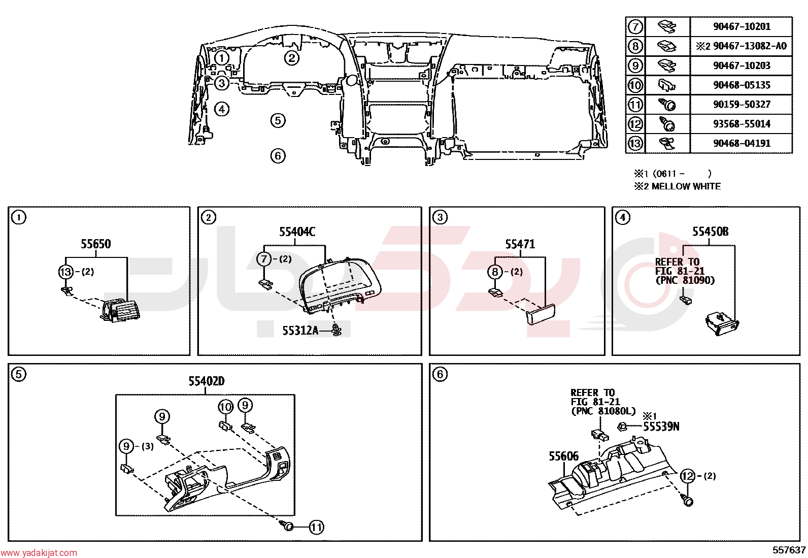 REGISTER ASSY, INSTRUMENT PANEL, NO.1 | 5565050080C0